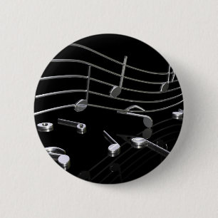 Noten, Musik, schwarz Button