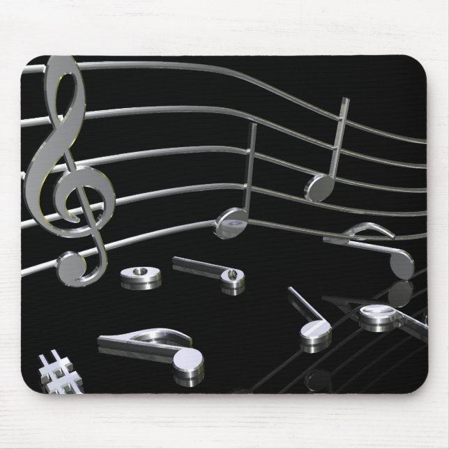 Noten, Musik, schwarz . Mousepad - Mauspad (Vorne)