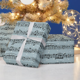 Noten über Schneeflocken Geschenkpapier