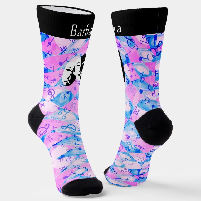 Noten- und Comedyfilm-Monogramm Socken (Gewinkelt)