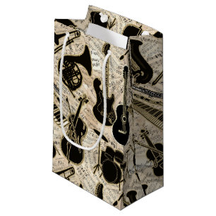 Noten und Instrumente Black/Gold ID481 Kleine Geschenktüte