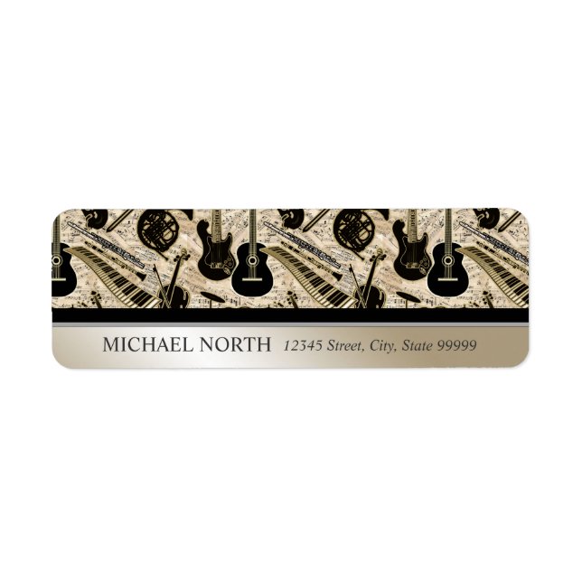Noten und Instrumente, schwarz/Gold (Vorne)