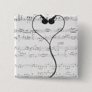 Noten und Kopfhörer Button