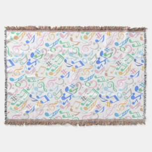 Noten und Symbole Muster pastellfarben.w Decke