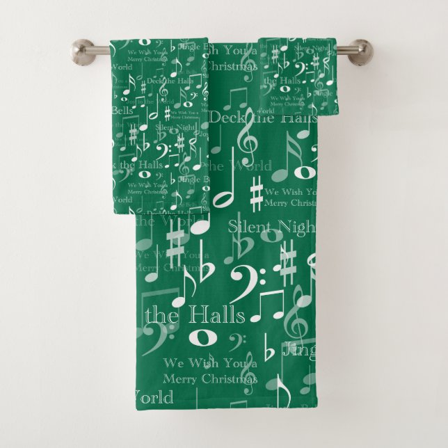 Noten und Symbole, Weihnachtslieder Badhandtuch Set (Insitu)
