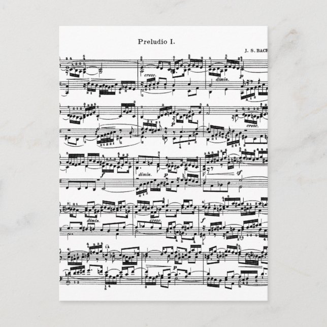 Noten von Bach Postkarte (Vorderseite)