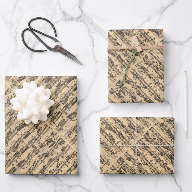Noten von JS Bach Geschenkpapier Set (Vorderseite)