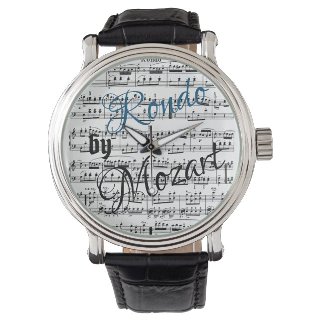 Noten von Mozart Armbanduhr (Vorderseite)