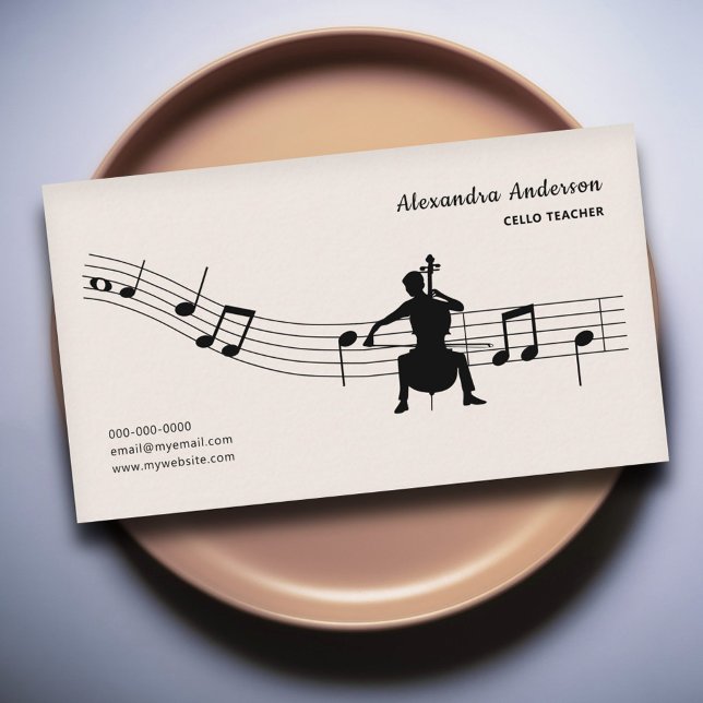 Notenblatt - Cellolehrer Visitenkarte (Music Sheet - Cello Teacher Business Card)