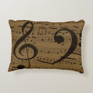 Notenblatt mit Violinschlüssel Klassiker Dekokissen