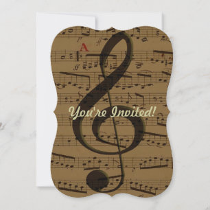 Notenblatt mit Violinschlüssel Klassiker  Einladung
