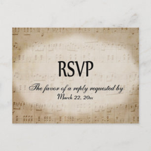 Notenblatt RSVP Essensauswahl Postkarte