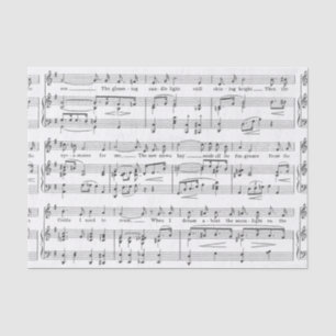 Notenen-Schwarzweiss-Muster Seidenpapier