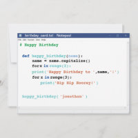 Notepad Computer Programmer Coder Format Geburtsta