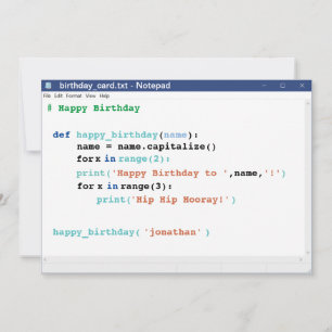 Notepad Computer Programmer Coder Format Geburtsta Karte