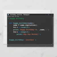 Notepad Computer Programmer Dunkler Modus Geburtst
