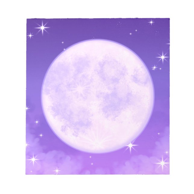Notepad Full Moon Lila Stationery Notizblock (Vorderseite)