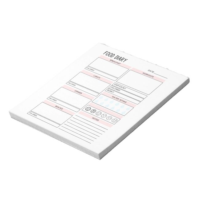 Notepad für das Ernährungstagebuch Notizblock (Rotiert)