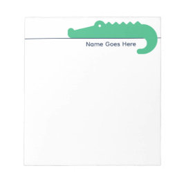 Notepad für personalisierte Navy und grüne Alligat Notizblock