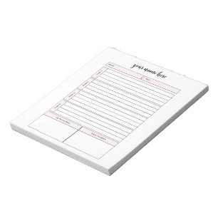 Notepad für personalisierte Woche Notizblock