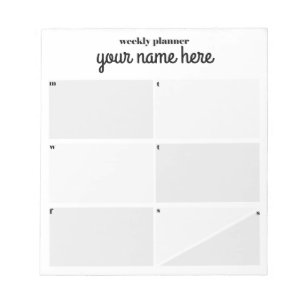 Notepad für personalisierten Wochenplaner Notizblock