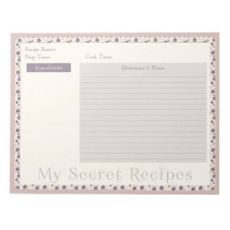 Notepad in Lila Blume Notizblock