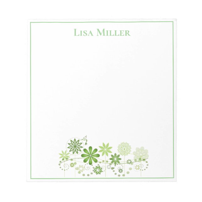 Notepad-Individuelle Name-Floral Notizblock (Vorderseite)