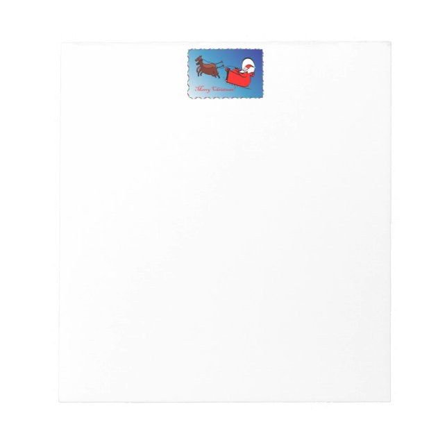 Notepad mit dem Weihnachtsmann im Schlitten Notizblock (Vorderseite)