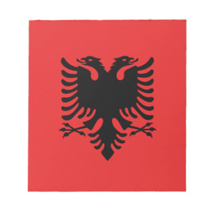 Notepad mit der Flagge Albaniens Notizblock