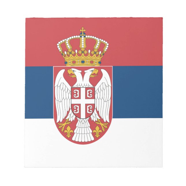 Notepad mit der Flagge Serbiens Notizblock (Vorderseite)