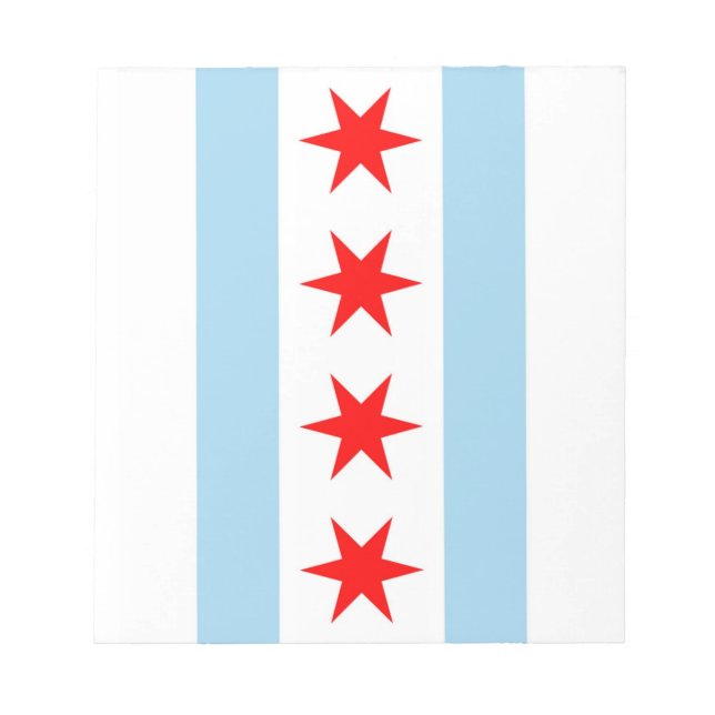 Notepad mit Flagge von Chicago, Illinois-Staat Notizblock (Vorderseite)