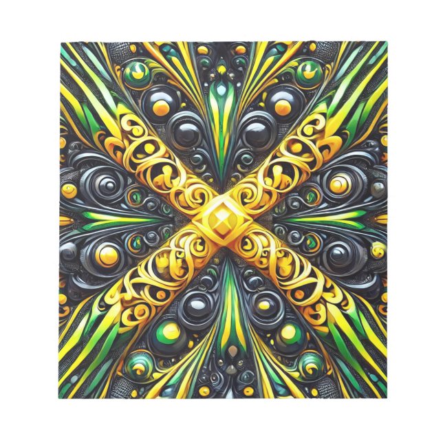 Notepad mit jamaikanischen Farben Modernes Design Notizblock (Vorderseite)