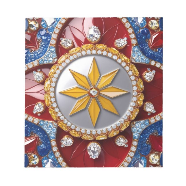 Notepad mit kolumbianischen Farben Modernes Design Notizblock (Vorderseite)