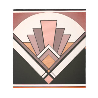 Notepad - Sangria Art Deco Fan Design Notizblock