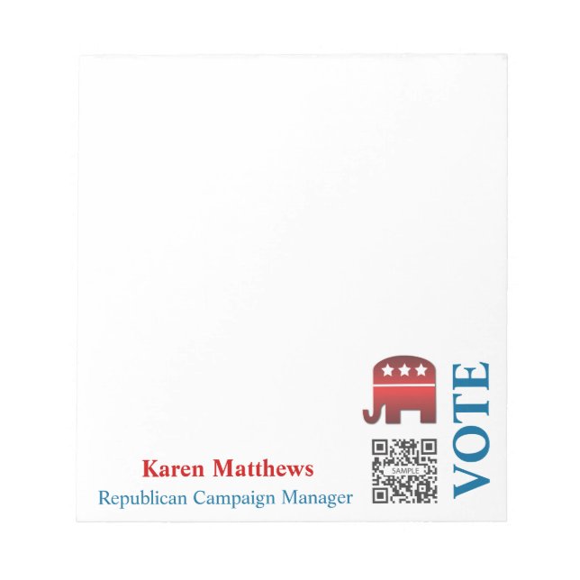 Notepad Template Elephant Republikanisch Notizblock (Vorderseite)