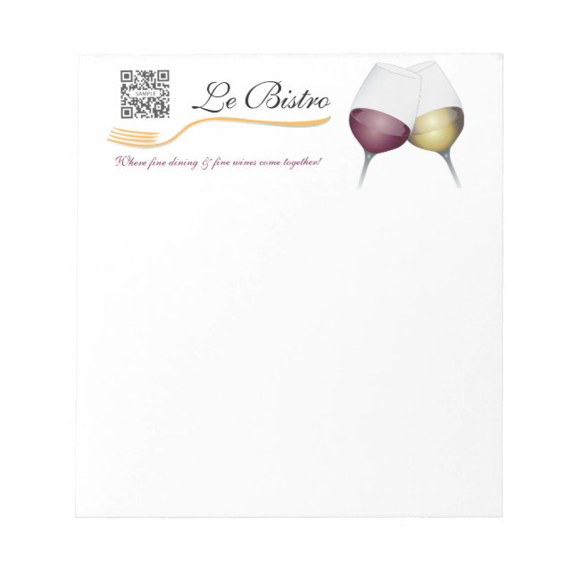 Notepad Template Fine French Cuisine Notizblock (Vorderseite)