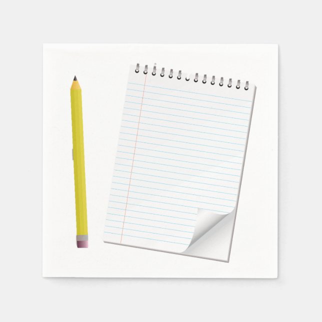 Notepad und Bleistiftpapier Napkins Serviette (Vorderseite)