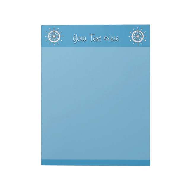 Notepad - Weißer Helm mit Text Notizblock (Rotiert)