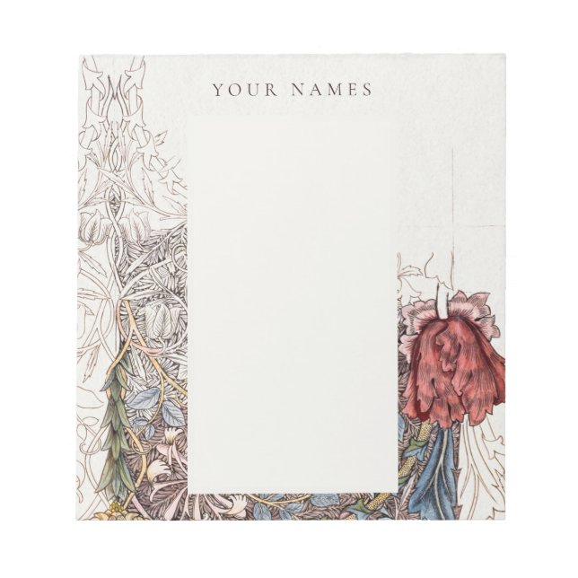 NOTEPAD : WILLIAM MORRIS : HONEYSUCKLE + TULIP NOTIZBLOCK (Vorderseite)