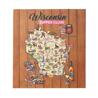 Notepad - Wisconsin Supper Club Karte Notizblock