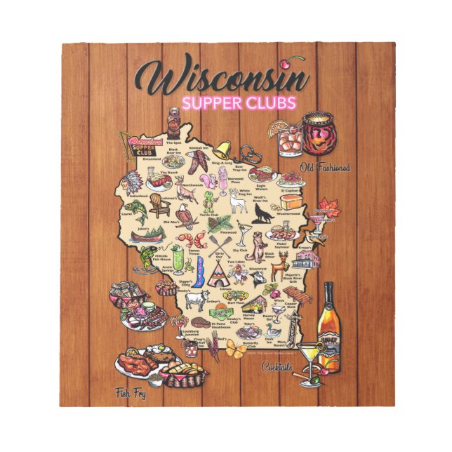 Notepad - Wisconsin Supper Club Karte Notizblock (Vorderseite)