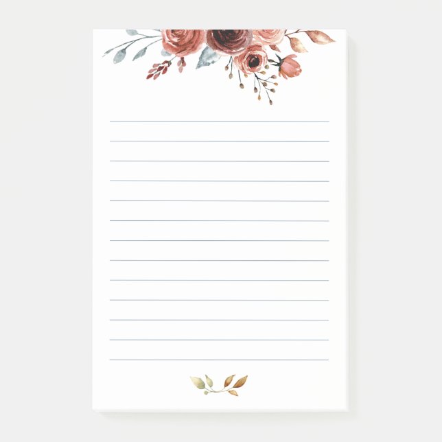 Notes aquarelle Post-it® avec lignes (Devant)