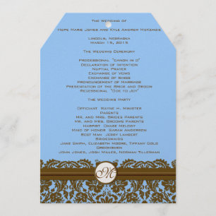 Notes blanches du programme mariage damassé