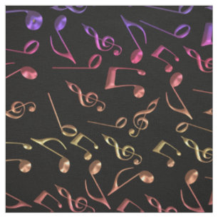 Notes chaudes de musique sur le noir ou tout tissu