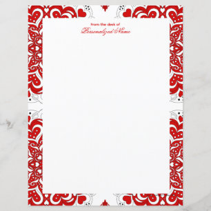 Notes d'amour complexes - Feuille de papier rouge 