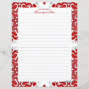 Notes d'amour complexes - Feuille de papier rouge