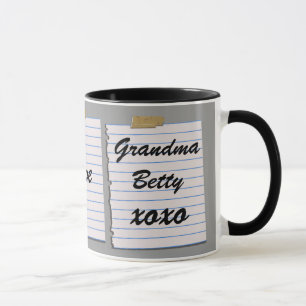 Notes d'amour pour la tasse de grand-maman