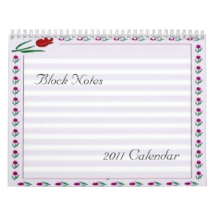 Notes de blocs de tulipes 2011 Calendrier