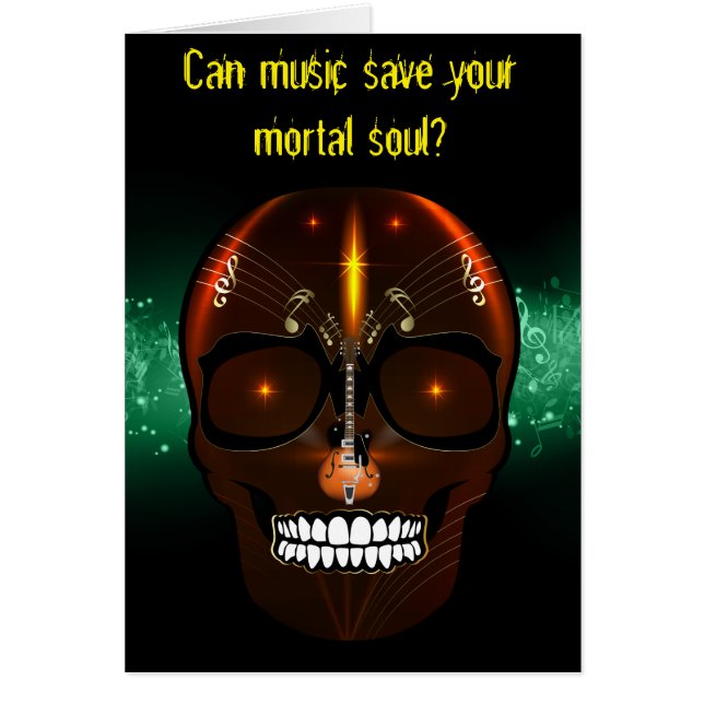 Notes de la guitare de la carte blanche crâne (Devant)