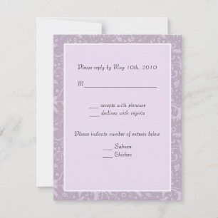 Notes de mariage florales lavande simples RSVP